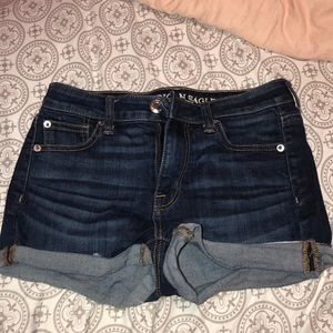 dark wash jean shorts